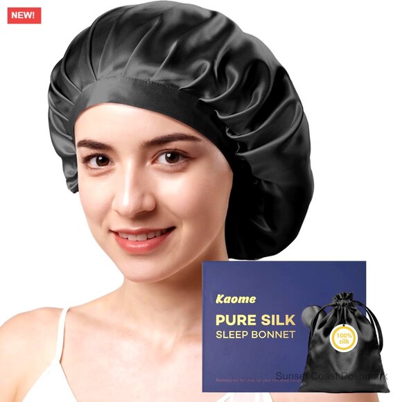 Silk Sleep Bonnet Adjustable Non-Slip Hair Wrap 22 Momme Mulberry Silk main image 5